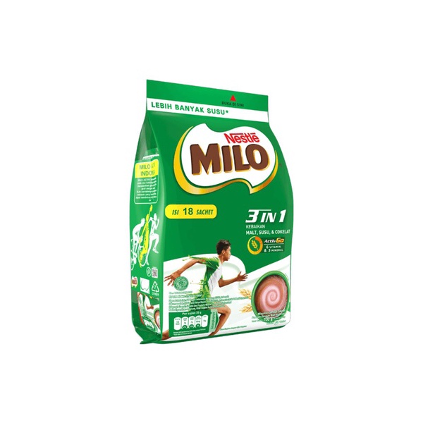 MILO 3IN1 Active Go Pbg 18x34 Gr Indonesia Distribution Hub