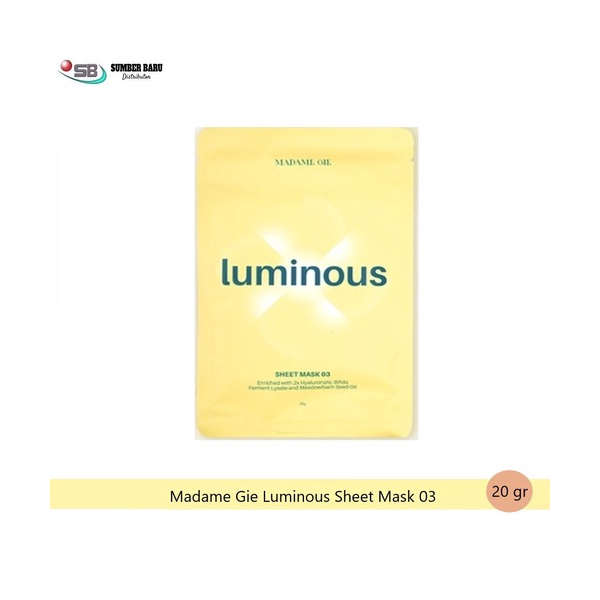 Madame Gie Luminous Sheet Mask 03 Indonesia Distribution Hub